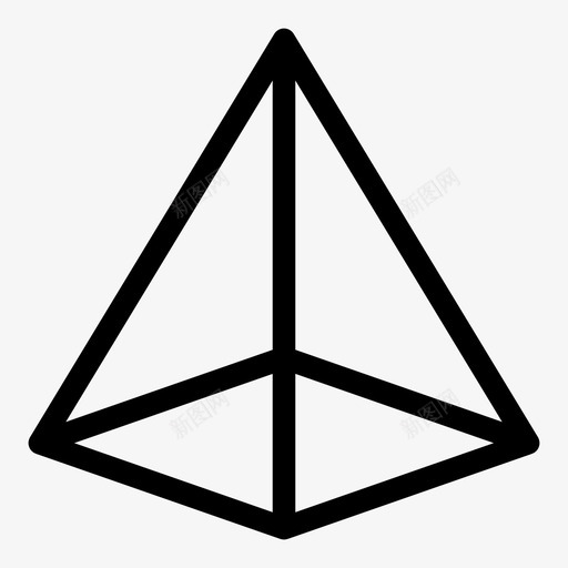金字塔几何规则图标svg_新图网 https://ixintu.com 几何 实心 形状 方形 正方形 规则 金字塔