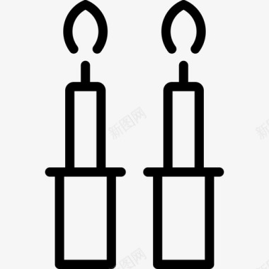 犹太蜡烛犹太教直系图标图标