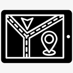 手机GPS追踪器应用移动跟踪器移动gps导航技术图标高清图片