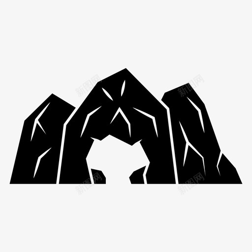 洞穴冒险高山图标svg_新图网 https://ixintu.com 冒险 岩石 旅行 洞穴 高山