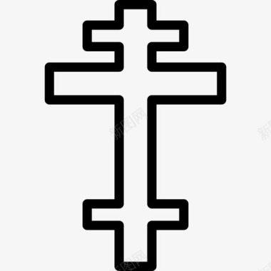 拜占庭十字架形状基督教图标图标