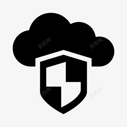 云保护安全盾图标svg_新图网 https://ixintu.com 云保护 安全 安全标志 盾