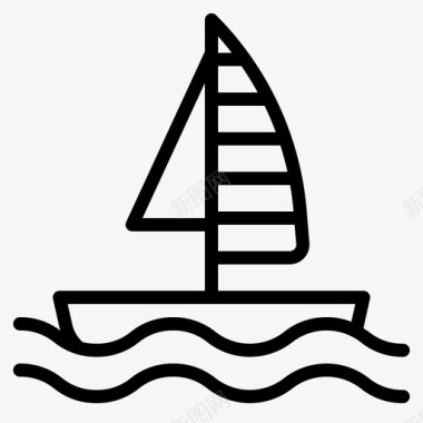 帆船比赛运动图标图标