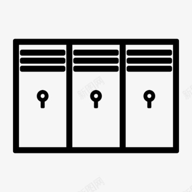 储物柜橱柜锁链储物柜图标图标