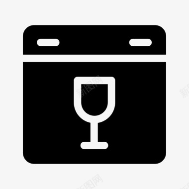 卡片玻璃杯葡萄酒图标图标