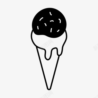 冰淇淋筒冰淇淋勺图标图标