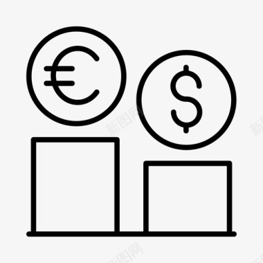 货币兑换银行业务外币图标图标