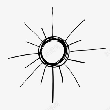 太阳素描太阳光阳光图标图标