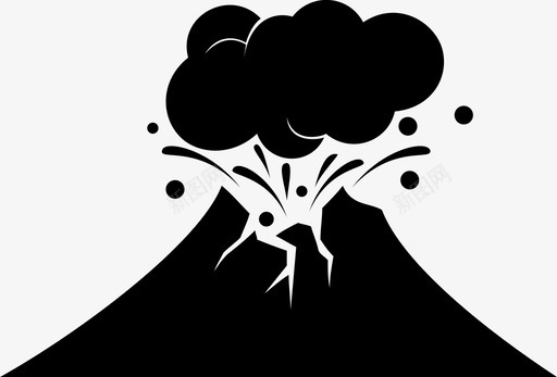 火山灾难熔岩图标svg_新图网 https://ixintu.com 火山 火山爆发 灾难 熔岩 自然灾害