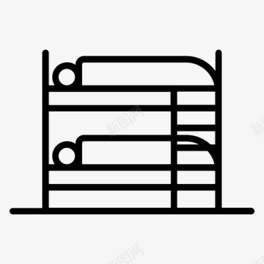 双层床宿舍旅社图标图标
