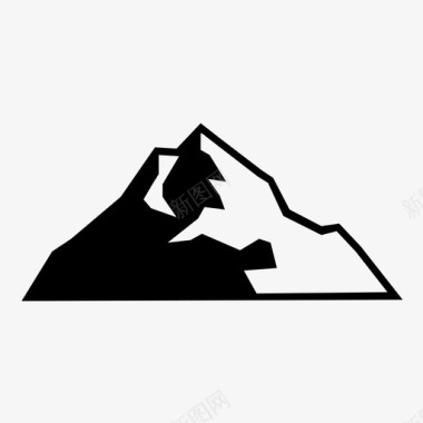自然悬崖小山图标图标