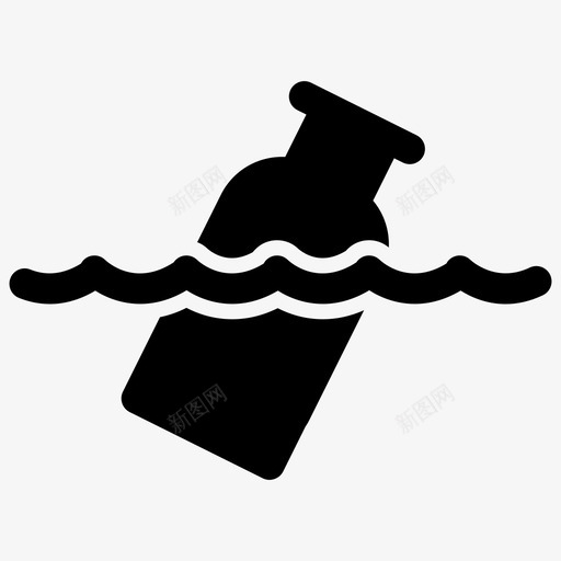瓶子上的字母漂浮物海洋图标svg_新图网 https://ixintu.com 海洋 海洋生物填充线 漂浮物 瓶子上的字母