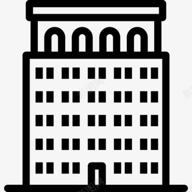 大楼市中心直线型图标图标