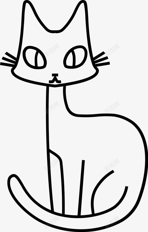 优雅的猫动物花式图标svg_新图网 https://ixintu.com 优雅的猫 动物 坐着的猫 猫 花式