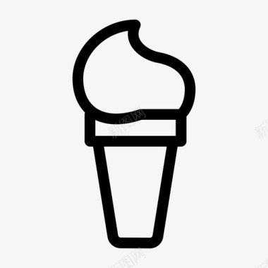 冰淇淋筒冰淇淋1em粗体图标图标