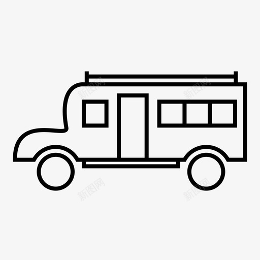 小型公共汽车交通工具面包车图标svg_新图网 https://ixintu.com 交通工具 学校 小型公共汽车 车辆 面包车