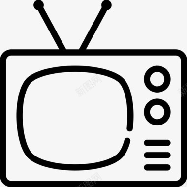 电视通信和媒体线性图标图标