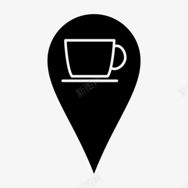 地图标记咖啡馆地图针图标