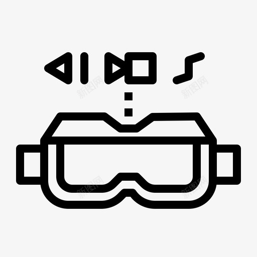 vr数码眼镜图标svg_新图网 https://ixintu.com vr vr护目镜 人工智能和技术 多媒体 技术 数码 眼镜