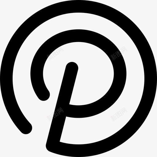 Pinterest标志社交网站线性图标svg_新图网 https://ixintu.com Pinterest标志 社交网站 线性