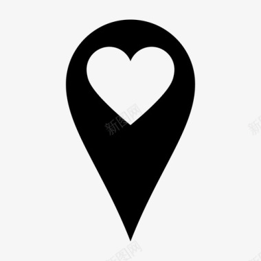 地图标记爱情酒店地图针图标