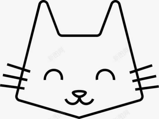 快乐的猫猫的脸兴奋图标图标