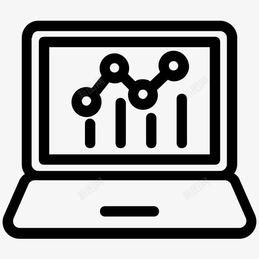 网络分析数据分析笔记本电脑图标svg_新图网 https://ixintu.com 搜索引擎优化性能 数据分析 数据管理线图标 笔记本电脑 网站仪表板 网站统计 网络分析