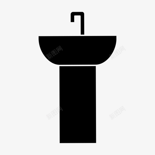 洗脸盆卫生间水槽图标svg_新图网 https://ixintu.com 卫生间 水 水槽 水龙头 洗脸盆 洗衣机 浴室填充物