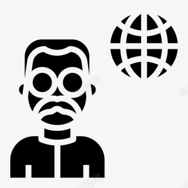 全球业务全球男性图标图标