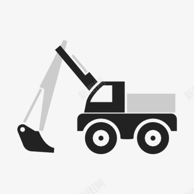 挖掘机汽车铲子图标图标