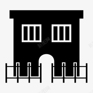 监狱拘留所囚犯图标图标