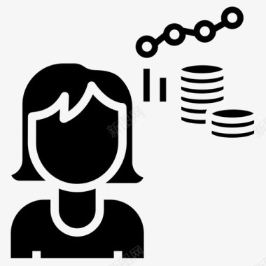 投资银行业务女性增长图标图标