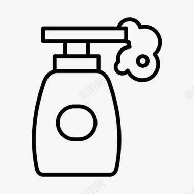 液体肥皂浴室泡沫图标图标