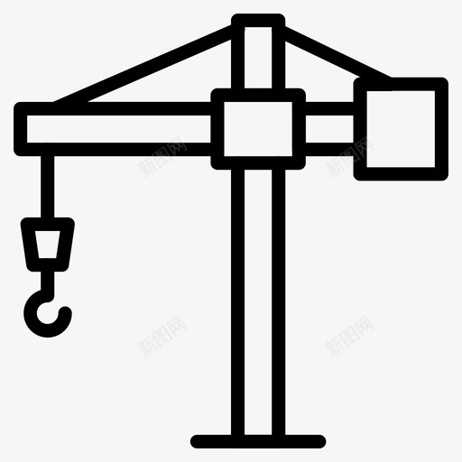 升降机建筑起重机图标svg_新图网 https://ixintu.com 升降机 工业 工程 建筑 建筑师和施工线 起重机