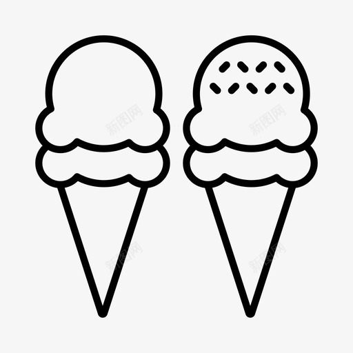 冰淇淋筒糖果甜点图标svg_新图网 https://ixintu.com 冰淇淋筒 夏季 甜点 糕点 糖果 食物