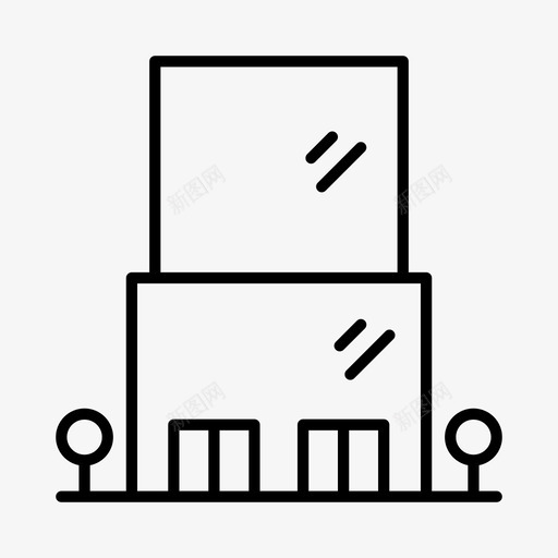 建筑城市总部图标svg_新图网 https://ixintu.com 办公室 城市 城镇 建筑 总部