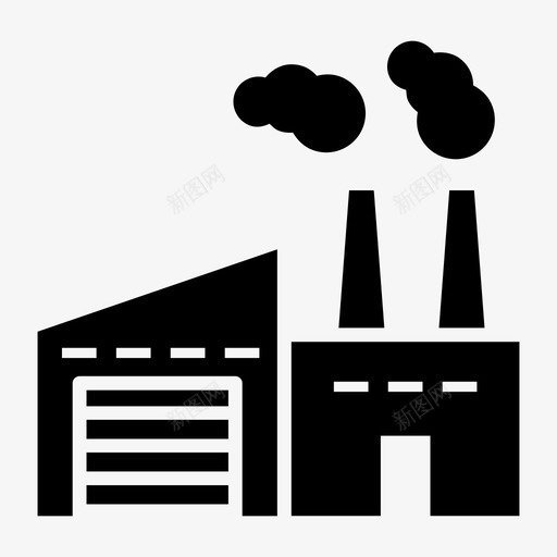 工厂公司制造业图标svg_新图网 https://ixintu.com 公司 制造业 工厂 污染