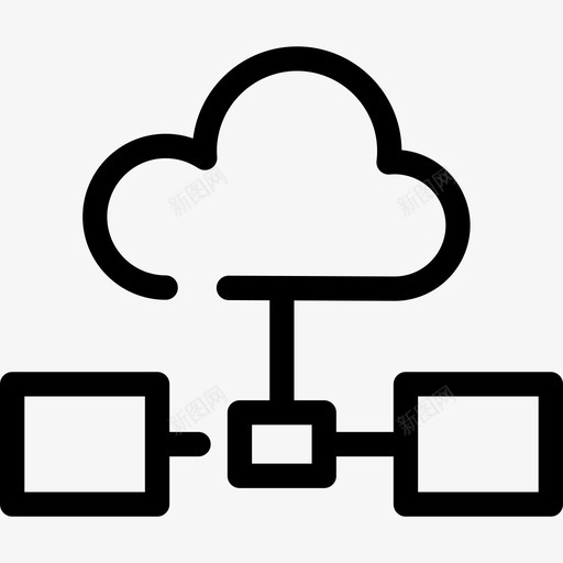 云连接技术网络数据分析图标svg_新图网 https://ixintu.com 云连接 技术 网络数据分析