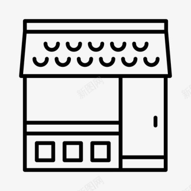 精品店建筑商业图标图标