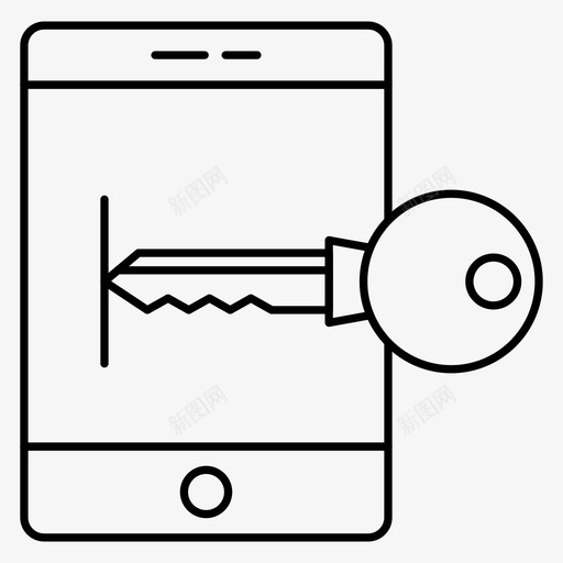 钥匙锁手机图标svg_新图网 https://ixintu.com 密码 手机 电话 钥匙 锁