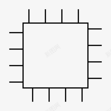 微芯片中央处理器主机图标图标