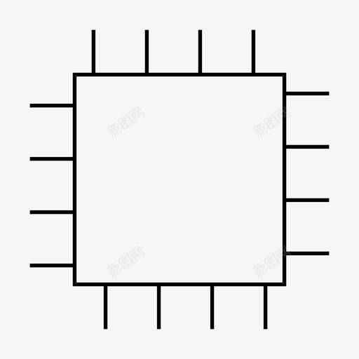 微芯片中央处理器主机图标svg_新图网 https://ixintu.com 中央处理器 主机 微芯片 网络和用户界面