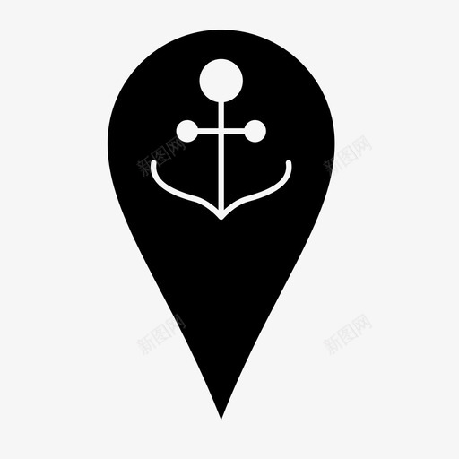 地图标记船站地图针svg_新图网 https://ixintu.com 地图标记 地图针 船站