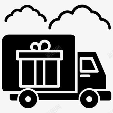 送货服务货运服务购物和商业字形图标图标