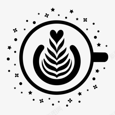 拿铁艺术咖啡浓缩咖啡图标图标