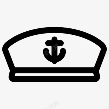 水手帽锚帽子图标图标