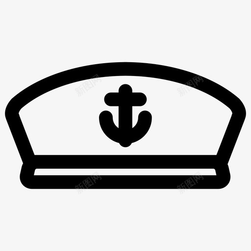 水手帽锚帽子图标svg_新图网 https://ixintu.com 帽子 水手帽 海洋生物 轮廓 锚