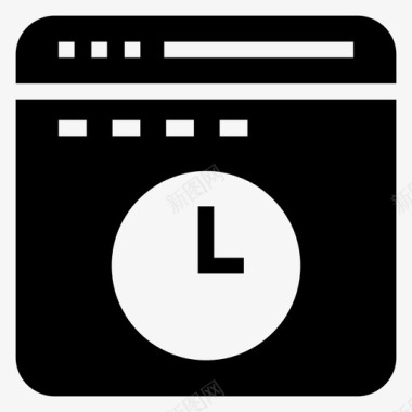 网络截止日期浏览器时钟图标图标