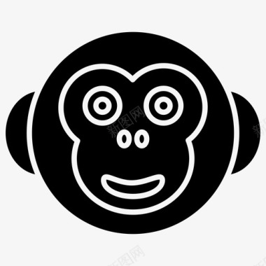 快乐的猴子猴子的表情图标图标