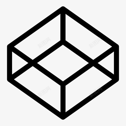 平行六面体几何体矩形图标svg_新图网 https://ixintu.com 几何体 实心 平行六面体 形状 正方形 矩形 规则